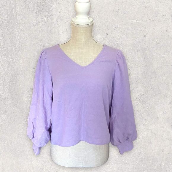 A New Day | EUC Women's 3/4 Sleeve Voile Top A New Day™ Size XS Purple - Picture 1 of 6